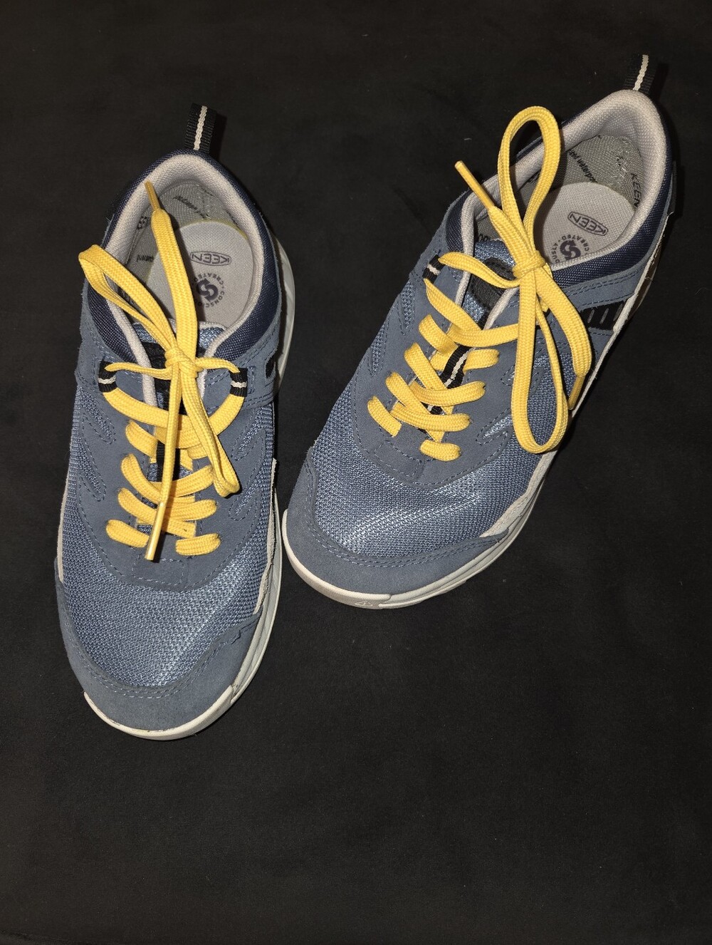 Keen Kids Blue Sneakers with Yellow Laces - WATERPROOF
